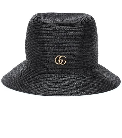 black gucci hat stripe down middle|gucci straw hats.